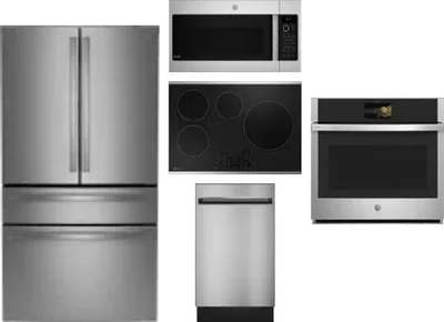 5 Piece Package Includes Refrigerator, Cooktop, Wall Oven, Microwave And Dishwasher